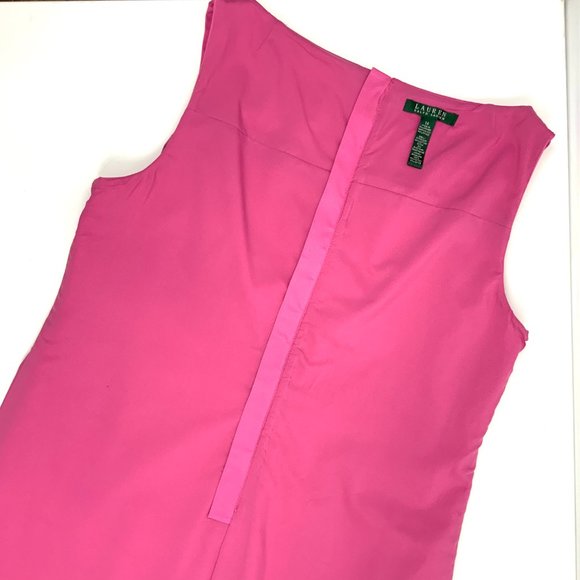 Lauren Ralph Lauren Pink Cotton Shift  Career Dress Sz 14 - Picture 15 of 16